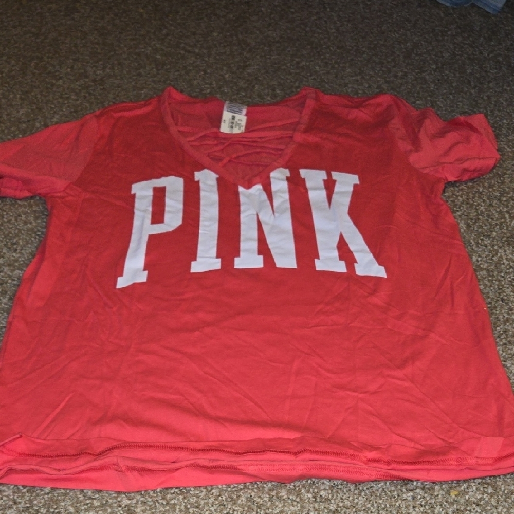 PINK Victoria's Secret Red Short Sleeve Tee